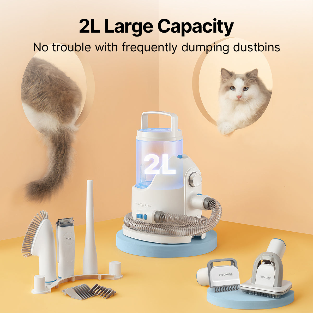 Neakasa P2 Pro 5-in-1 Dog Cat Grooming Kit with Vacuum